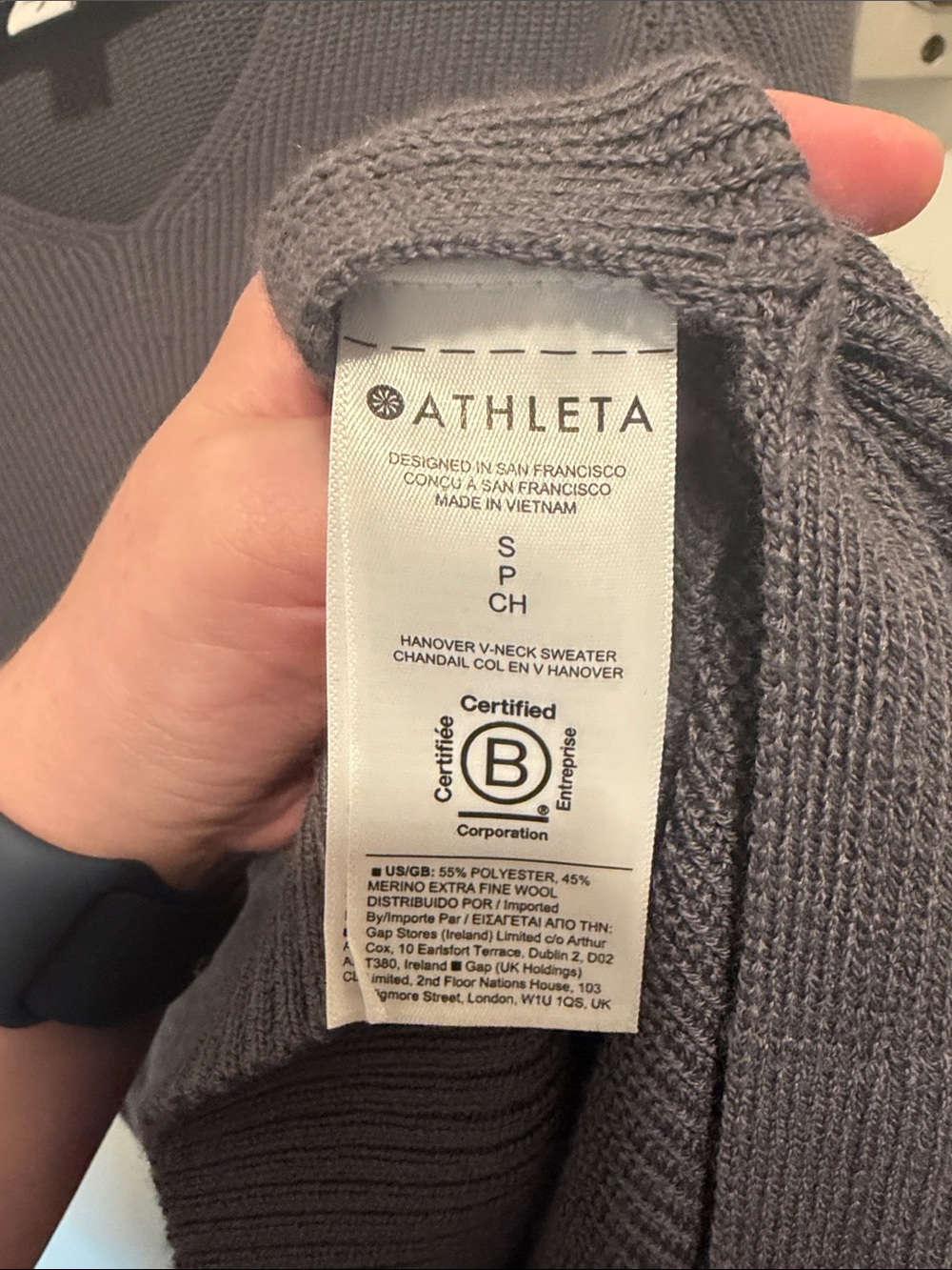 Athleta Purple Hanover V-neck Sweater (Small Petite) - Picture 4 of 8